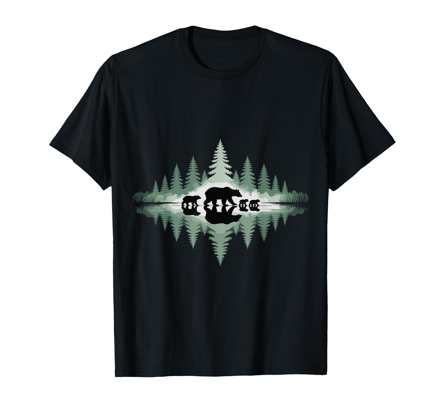 Trees Reflection Wildlife Outdoor Nature Animal Bear Forest T-Shirt