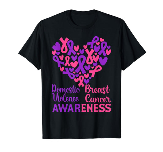 Domestic Violence & Breast Cancer Awareness Month Warrior T-Shirt