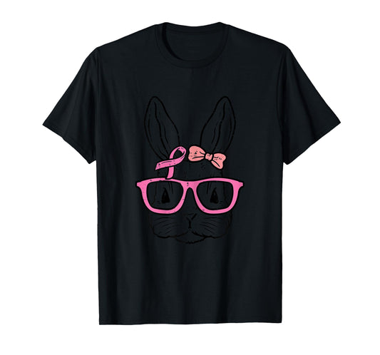 Pink Bunny Rabbit Fighting Breast Cancer Awareness Women T-Shirt