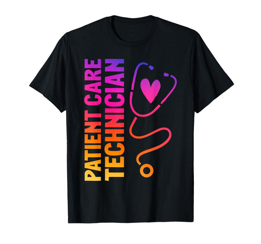 Cute Patient Care Technician Heart Stethoscope T-Shirt
