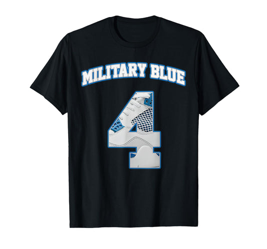 Number 4 Military Blue 4s Matching Tee For Men Women T-Shirt