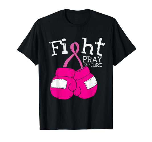 Pink Ribbon Fight Inspirational Breast Cancer Awareness Gift T-Shirt