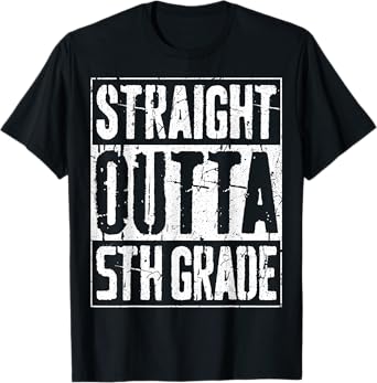 Straight Outta 5th Grade Shirt Kids Fifth Grade Graduation T-Shirt