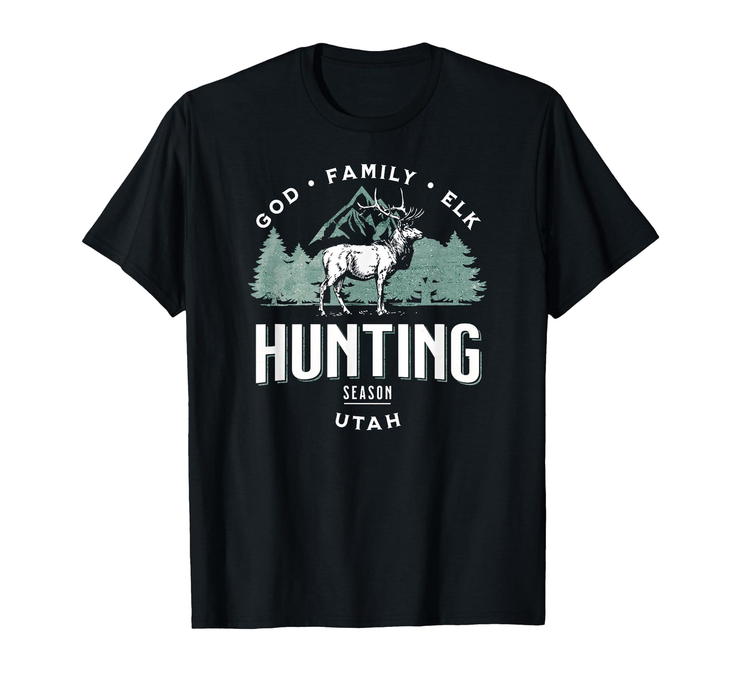 Utah God, Family, Elk Hunting Season Illustration T-Shirt