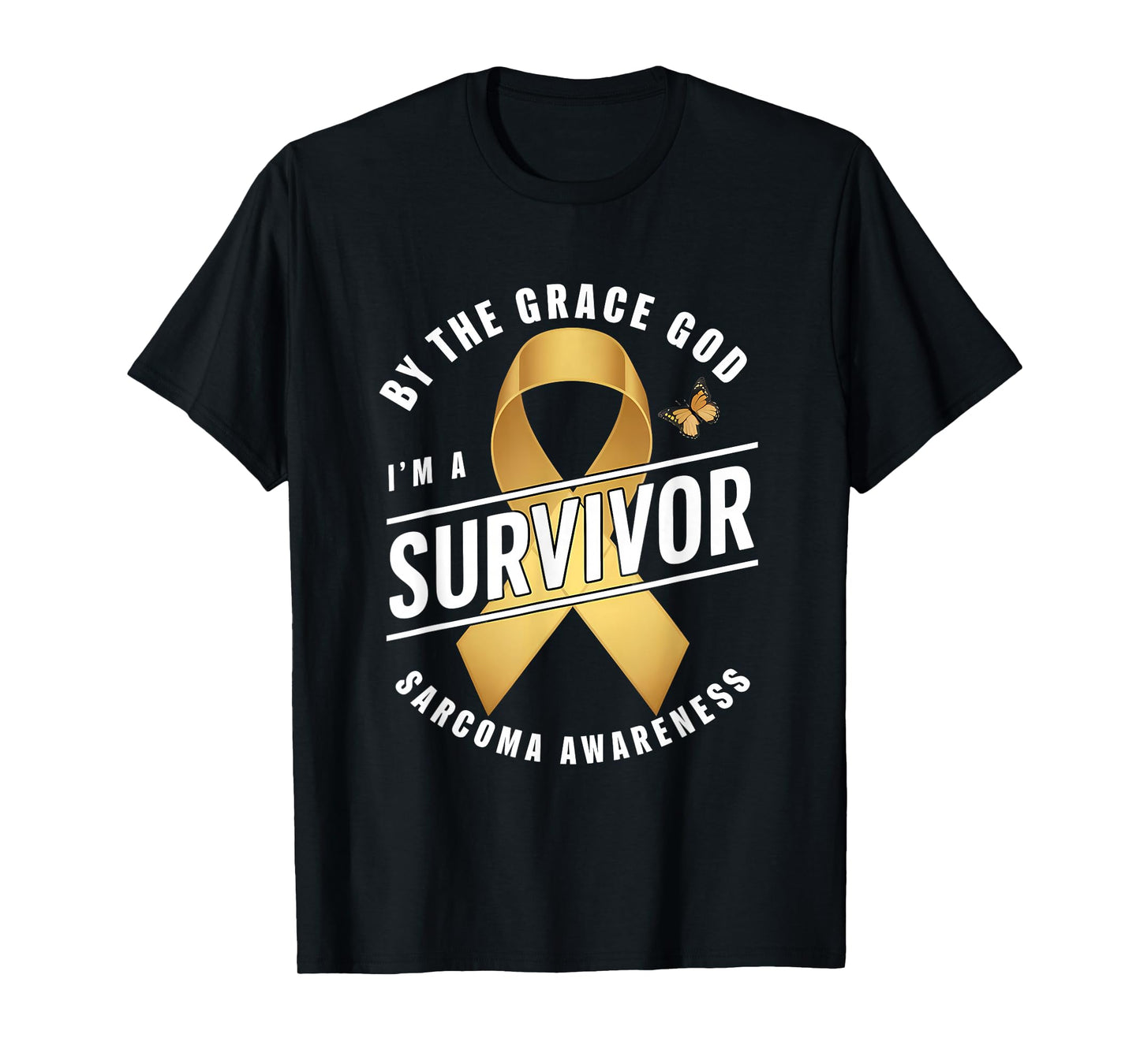 Sarcoma Cancer Awareness I'm A Survivor Yellow Ribbon T-Shirt