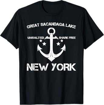GREAT SACANDAGA LAKE NEW YORK Funny Fishing Camping Gift T-Shirt