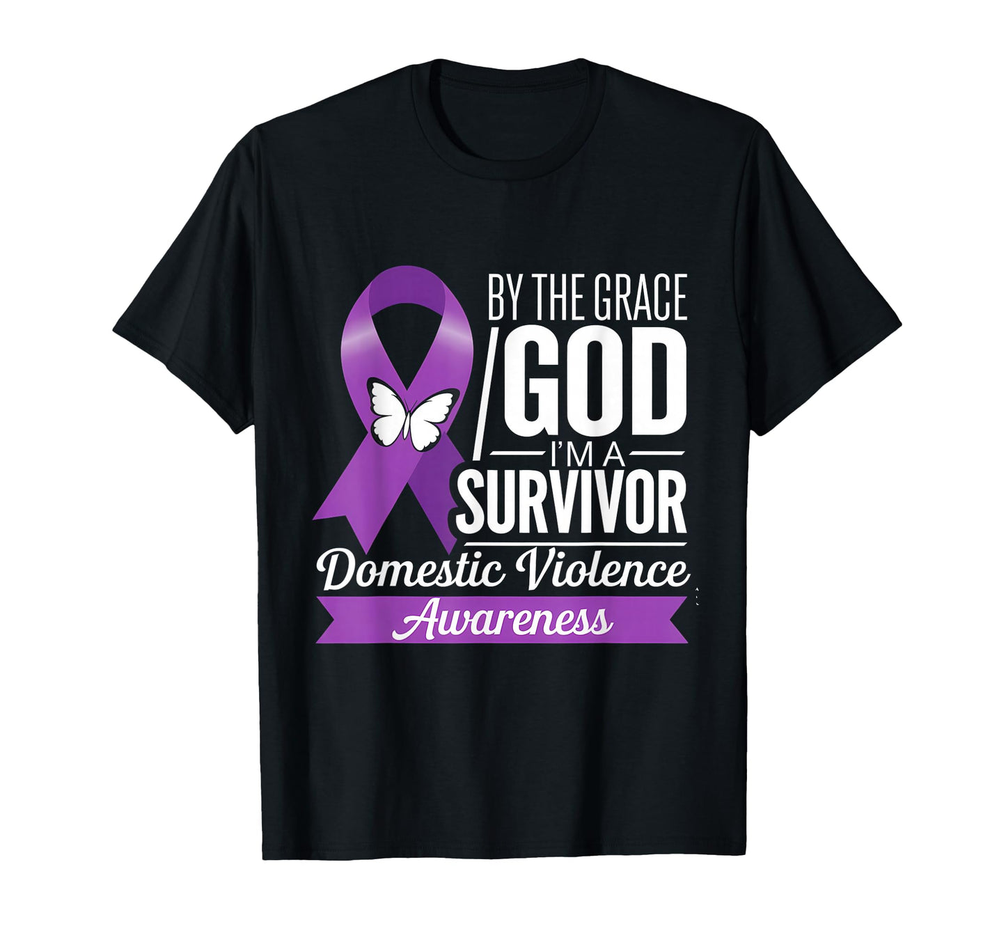 I'm A Survivor Purple Ribbon Domestic Violence Awareness T-Shirt