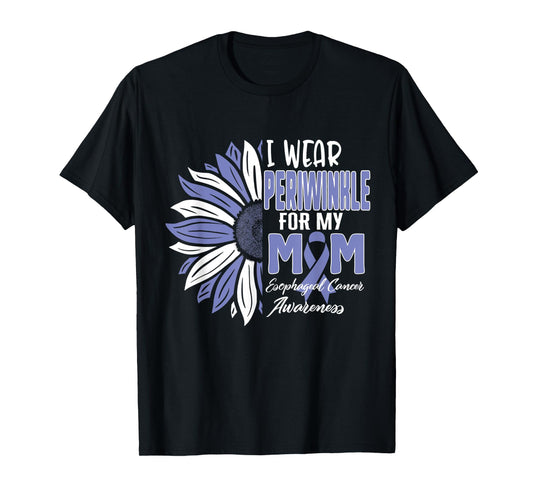 I Wear Periwinkle For My MOM Esophageal Cancer Awareness Rib T-Shirt
