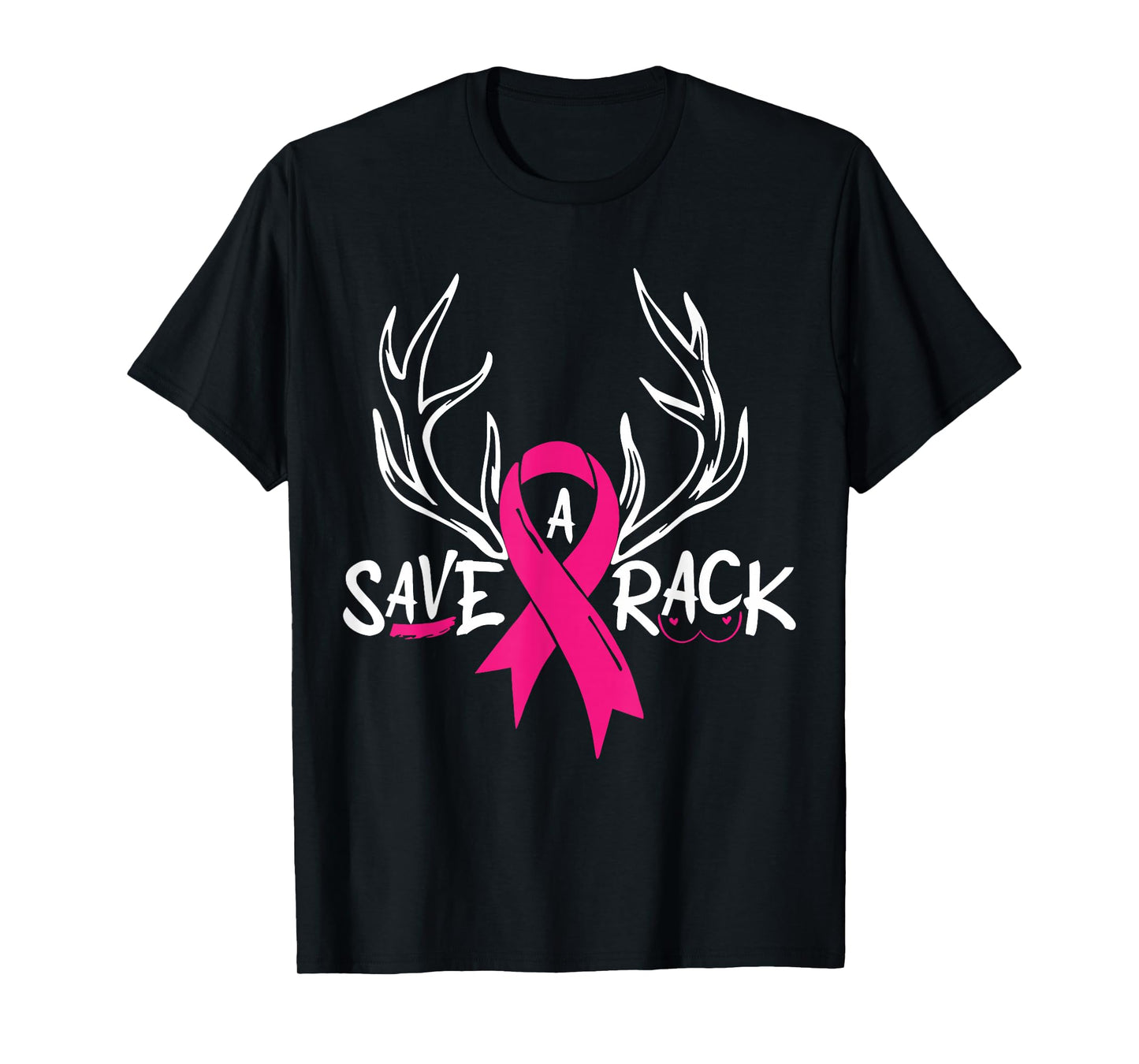Breast Cancer Awareness Save A Rack Deer Pink Ribbon T-Shirt