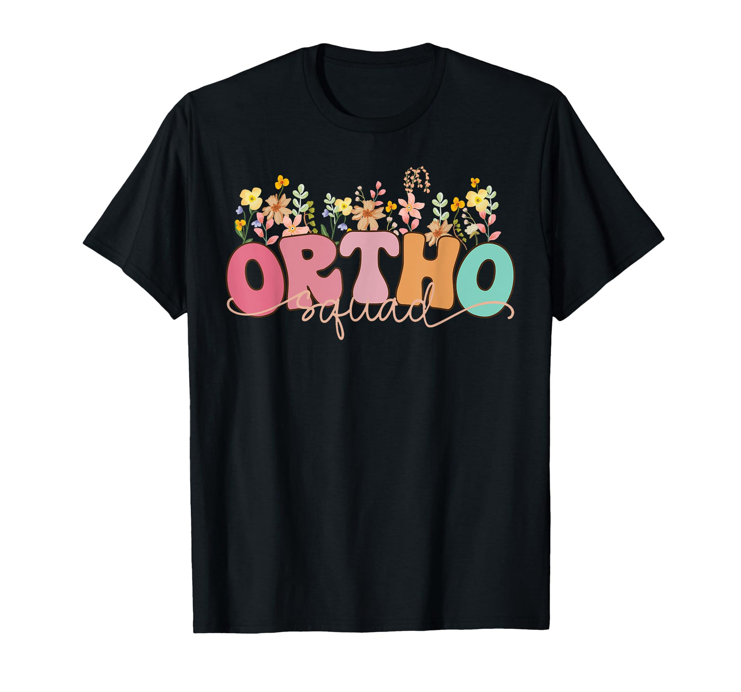 Retro Wildflower Ortho Squad Orthopedics Nurse RN Nursing T-Shirt
