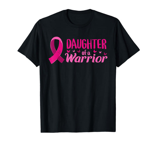 Breast Cancer Awareness Daughter Of A Warrior Pink October T-Shirt