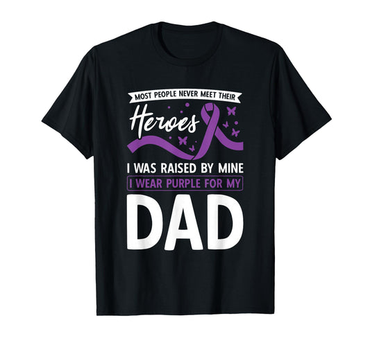 I Wear Purple For My Dad Heroes Pancreatic Cancer Awareness T-Shirt