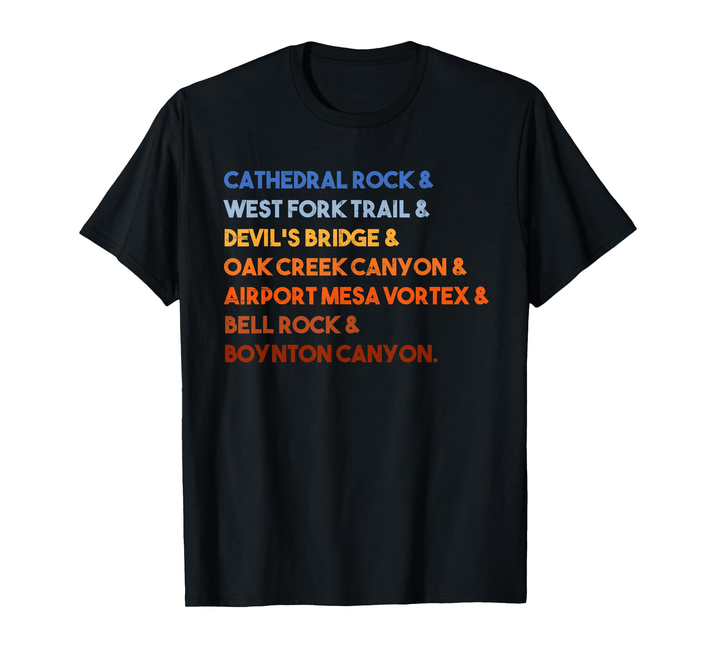 Seven Wonders of Sedona Arizona Vintage Hiking Red Rocks T-Shirt