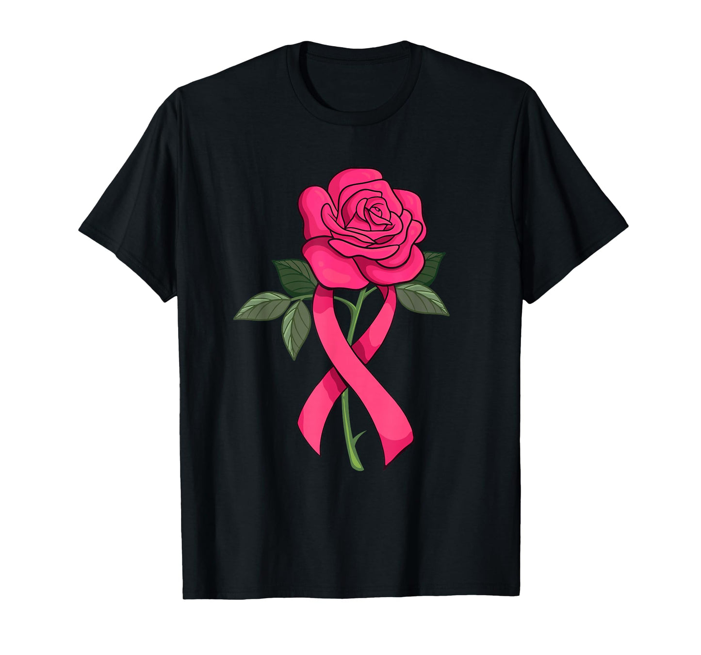 Pink Ribbon Rose - Breast Cancer Awareness T-Shirt