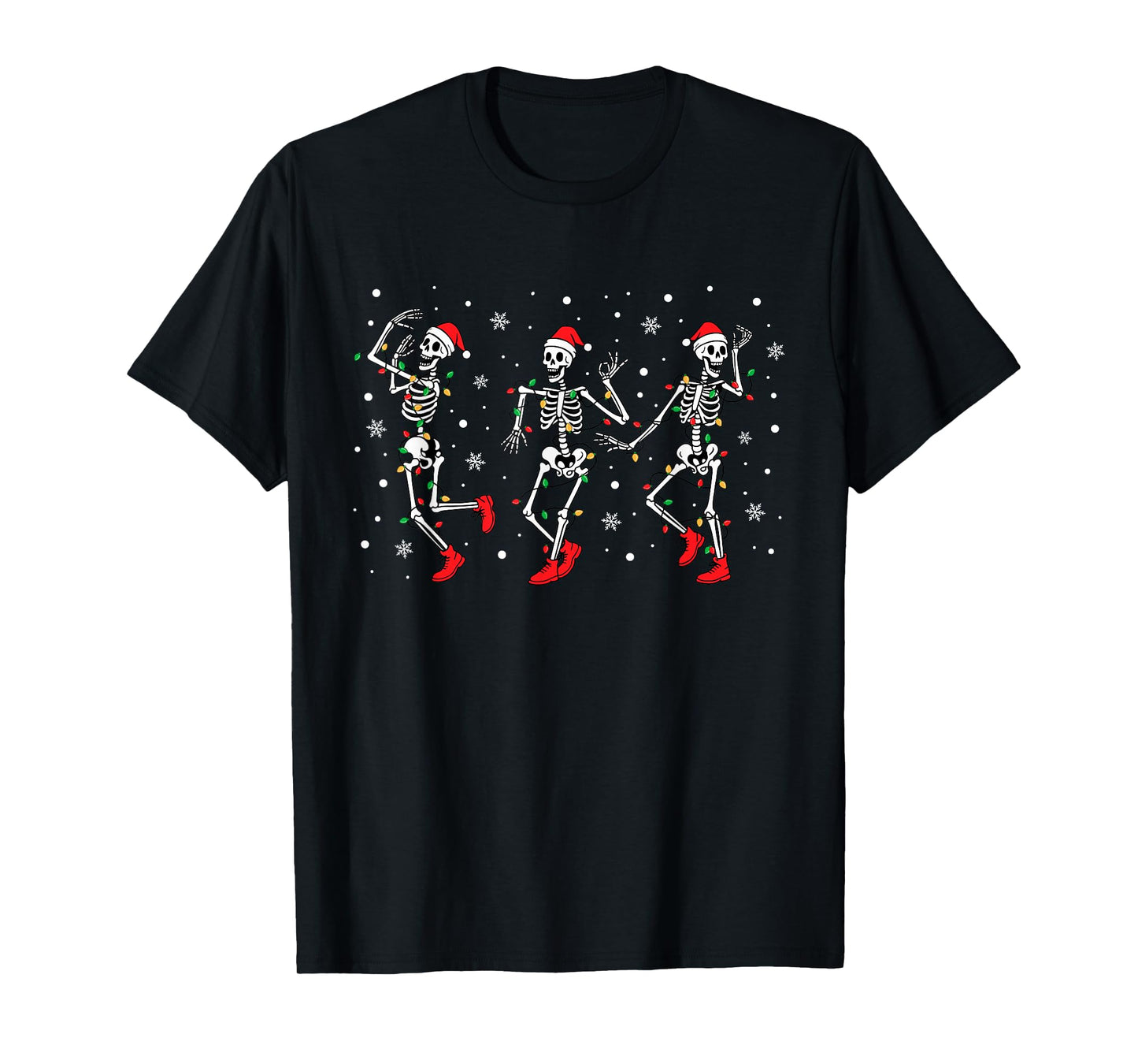 Funny Christmas Skeleton Dancing Xmas Light Music Christmas T-Shirt