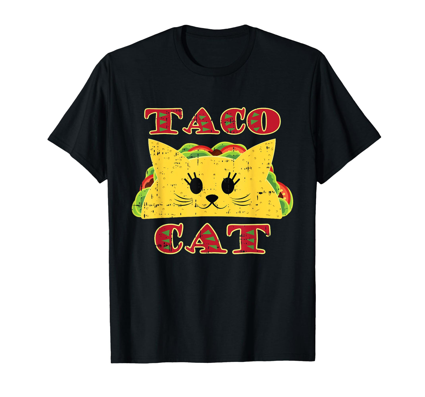 Taco Cat Black Cute Fun-ny Mexican Tortilla Food Animal Gift T-Shirt