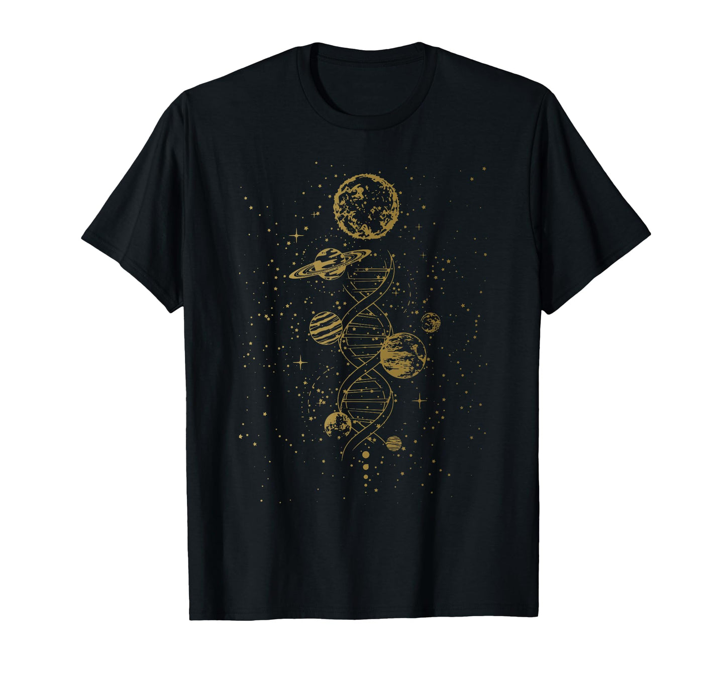 Double Helix DNA Mystic Celestial Planets Astronomical T-Shirt