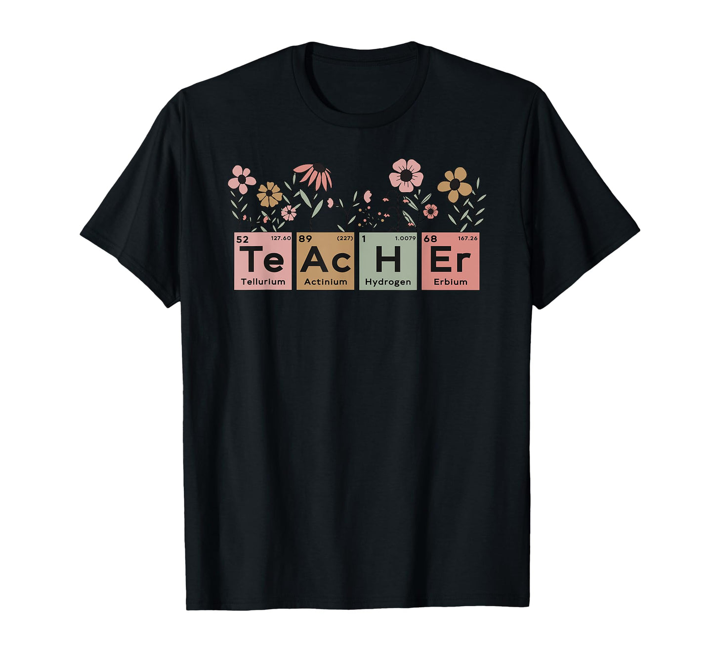 Science Teacher Periodic Table Floral For Chemistry Teacher T-Shirt