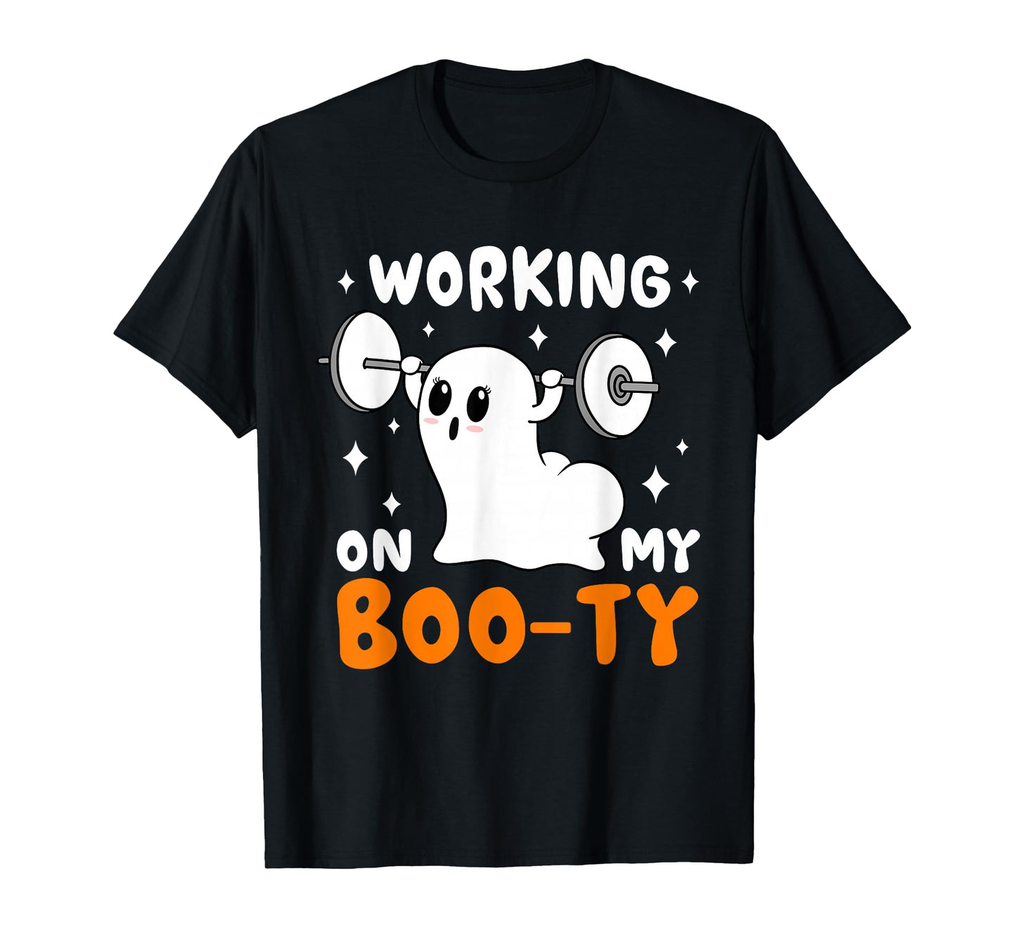 Working On My Boo-Ty Halloween Ghost Gym Spooky Season T-Shirt