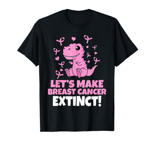 Dino Pink Let's Make Breast Cancer Extinct Kids Toddler Boys T-Shirt