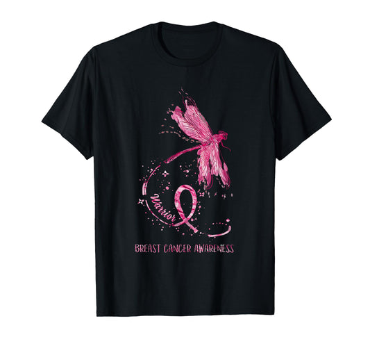 Dragonfly Pink Ribbon Breast Cancer Awareness Funny Gifts T-Shirt