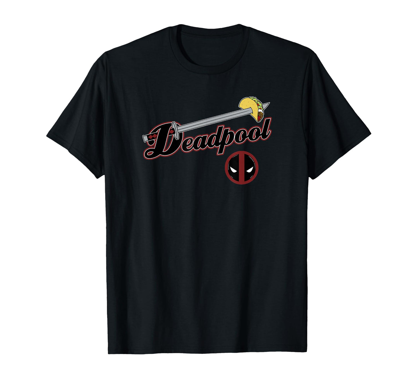 Marvel Comics Retro Classic Deadpool Sword & Taco Logo T-Shirt