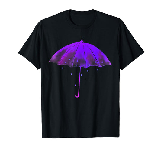 Beautiful Umbrella Rainy Weather Rain Drop Graphic Art T-Shirt