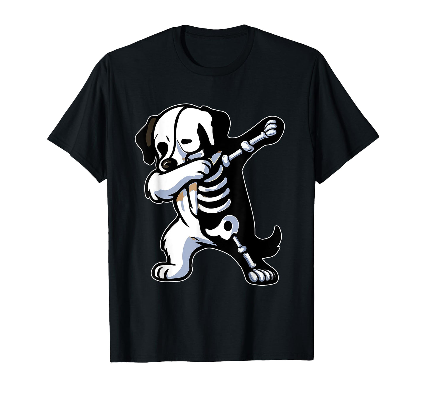 Dabbing Landseer Half Skeleton Halloween Costume Owner T-Shirt