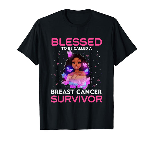 African American Breast Cancer Women Blessed Survivor T-Shirt