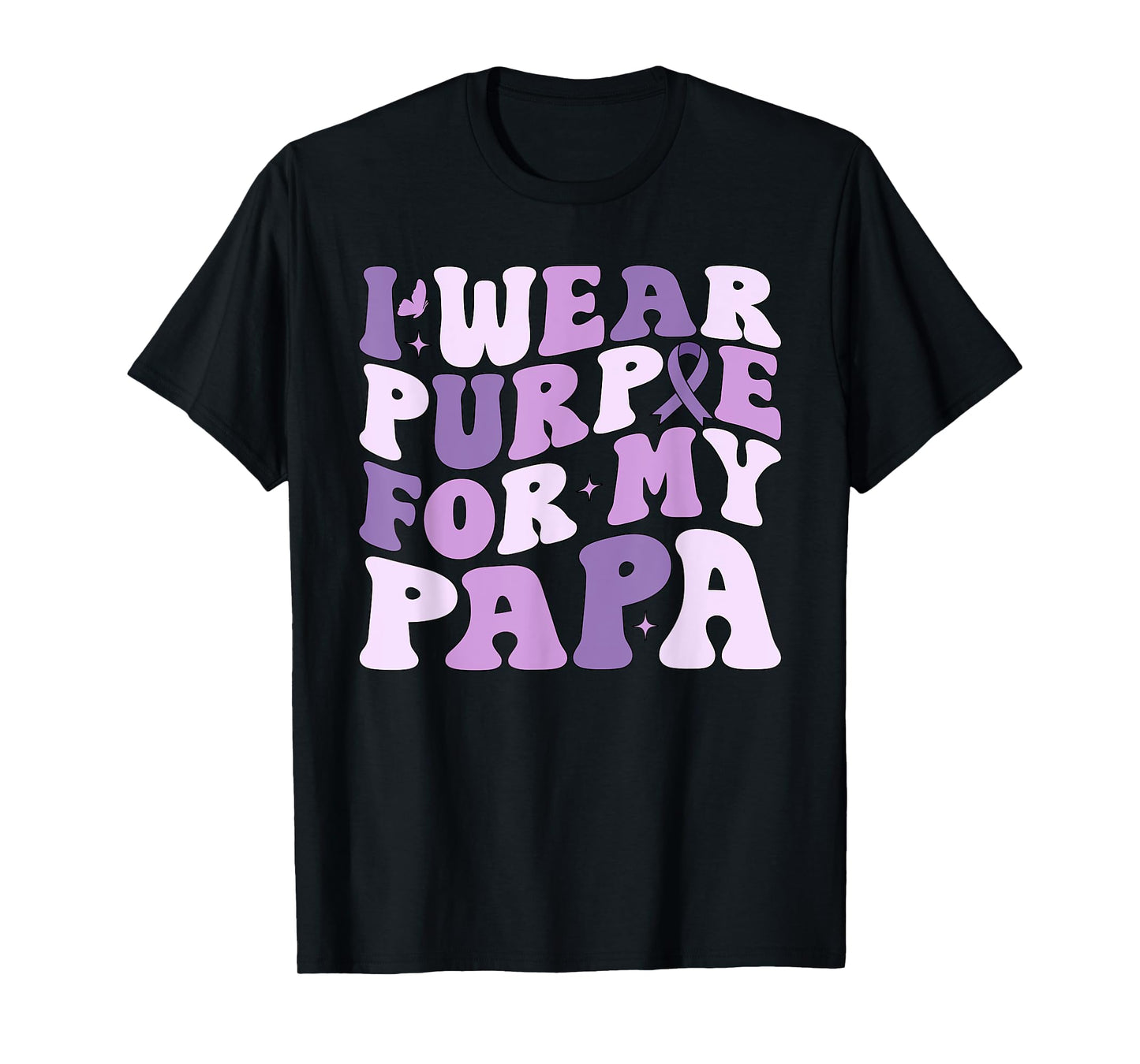 I Wear Purple For My Papa Pancreatic Cancer Awareness Kids T-Shirt