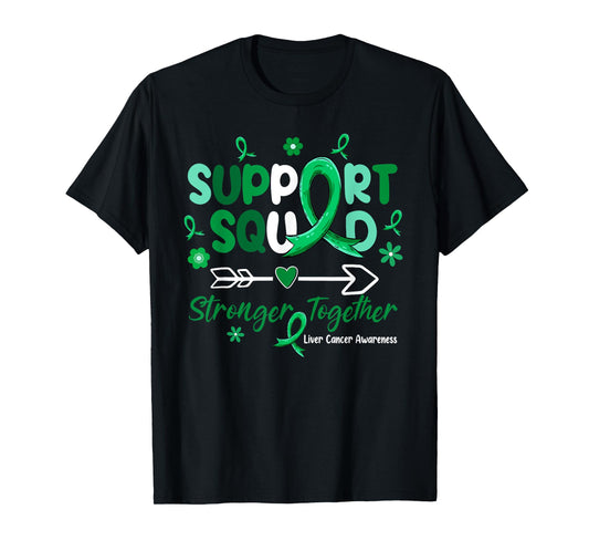 Groovy Support Squad Green Ribbon Liver Cancer Awareness T-Shirt
