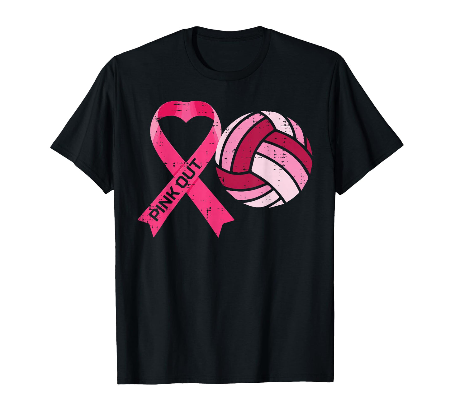 Breast Cancer Ribbon Volleyball Awareness Women Men Kids T-Shirt