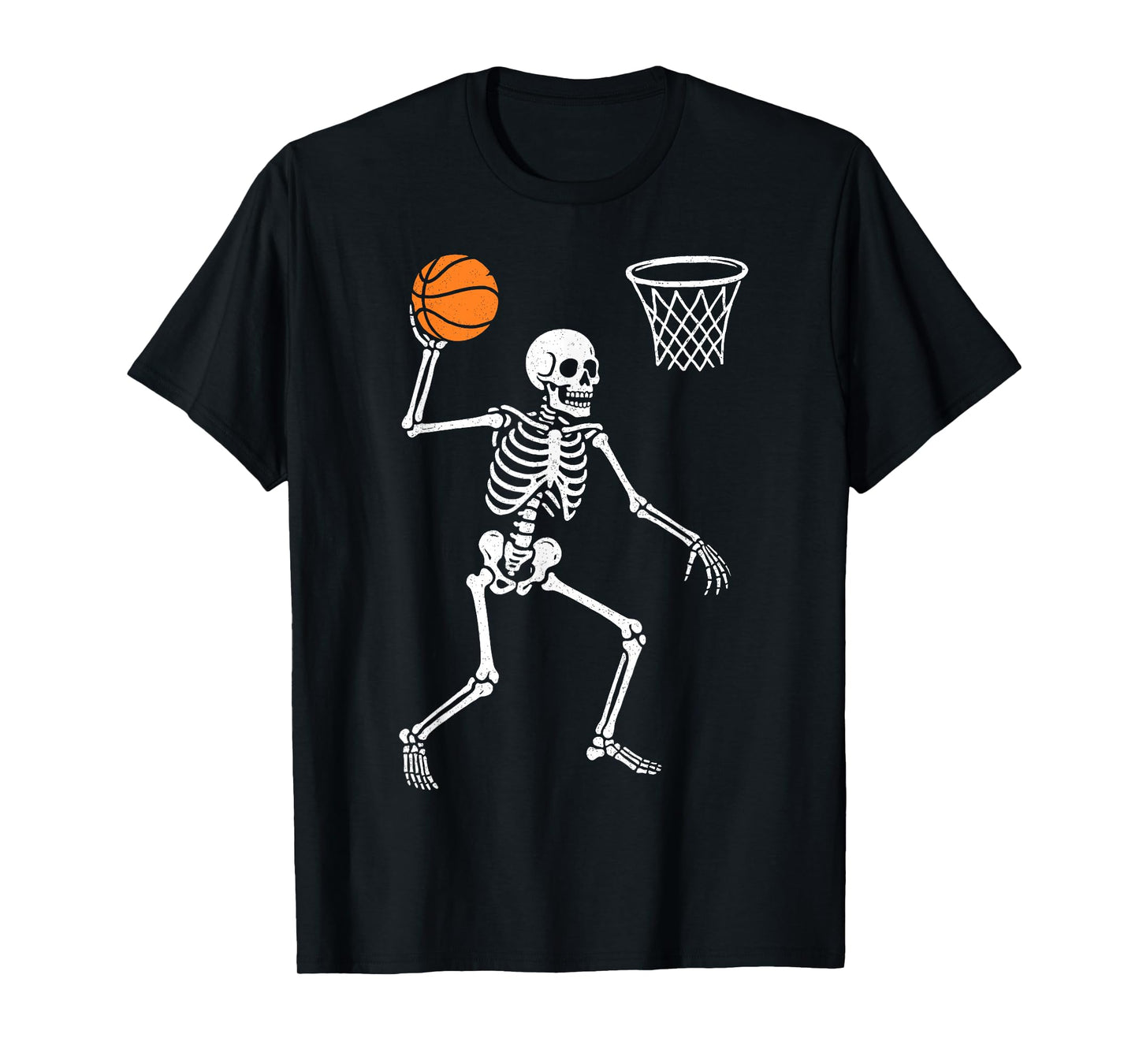 Basketball Skeleton Playing Basketball Halloween Skull Lover T-Shirt
