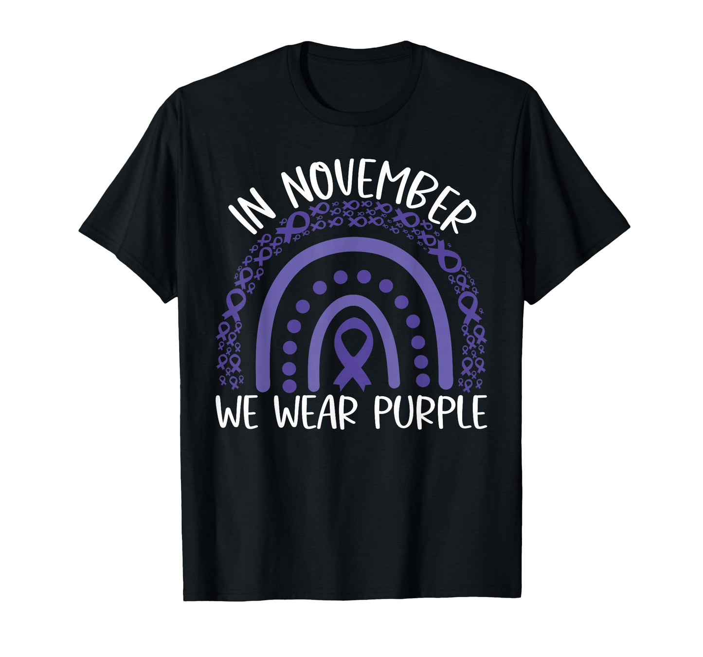 in November we Wear Purple Rainbow Pancreatic Cancer T-Shirt
