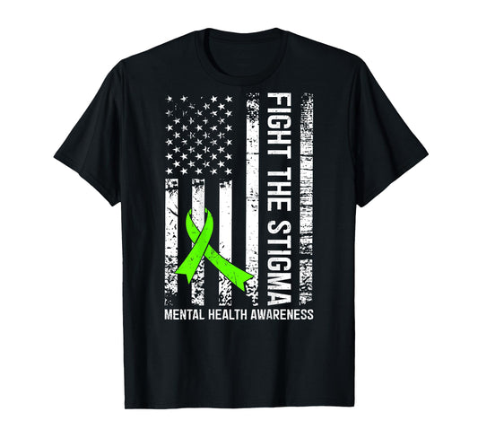 (On Back) Mental Health Awareness Month Fight the Stigma T-Shirt