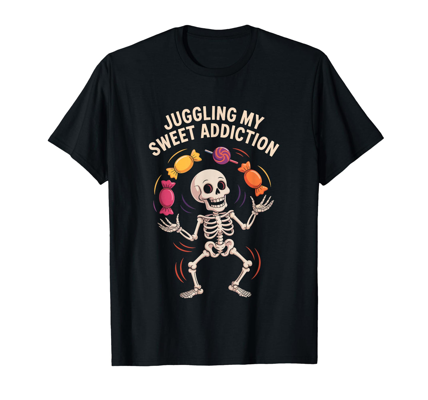 Funny Skeleton Juggling Candy Halloween T-Shirt