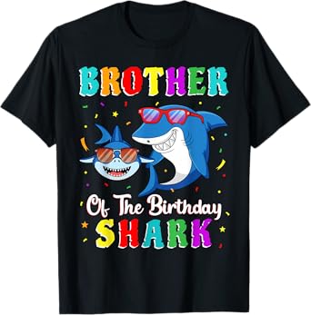 Brother Of The Shark Birthday Family Birthday Little Brother T-Shirt