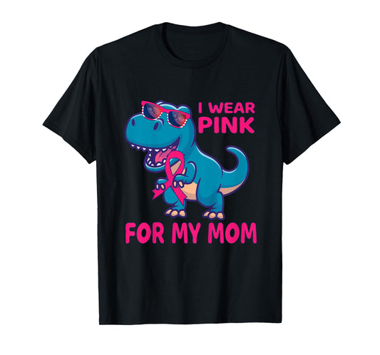 Kids Pink Ribbon T-Rex Shirt Breast Cancer Awareness Boys Toddler T-Shirt