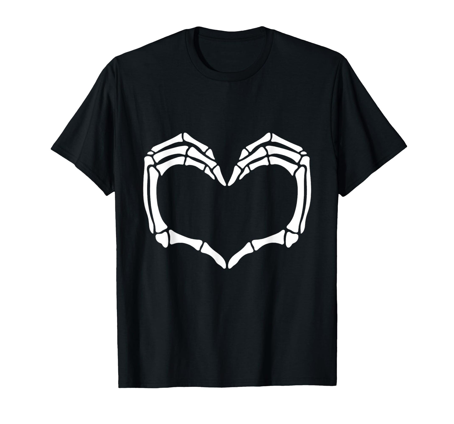 Skeleton Hands Heart Halloween, Gothic Spooky Love Art T-Shirt