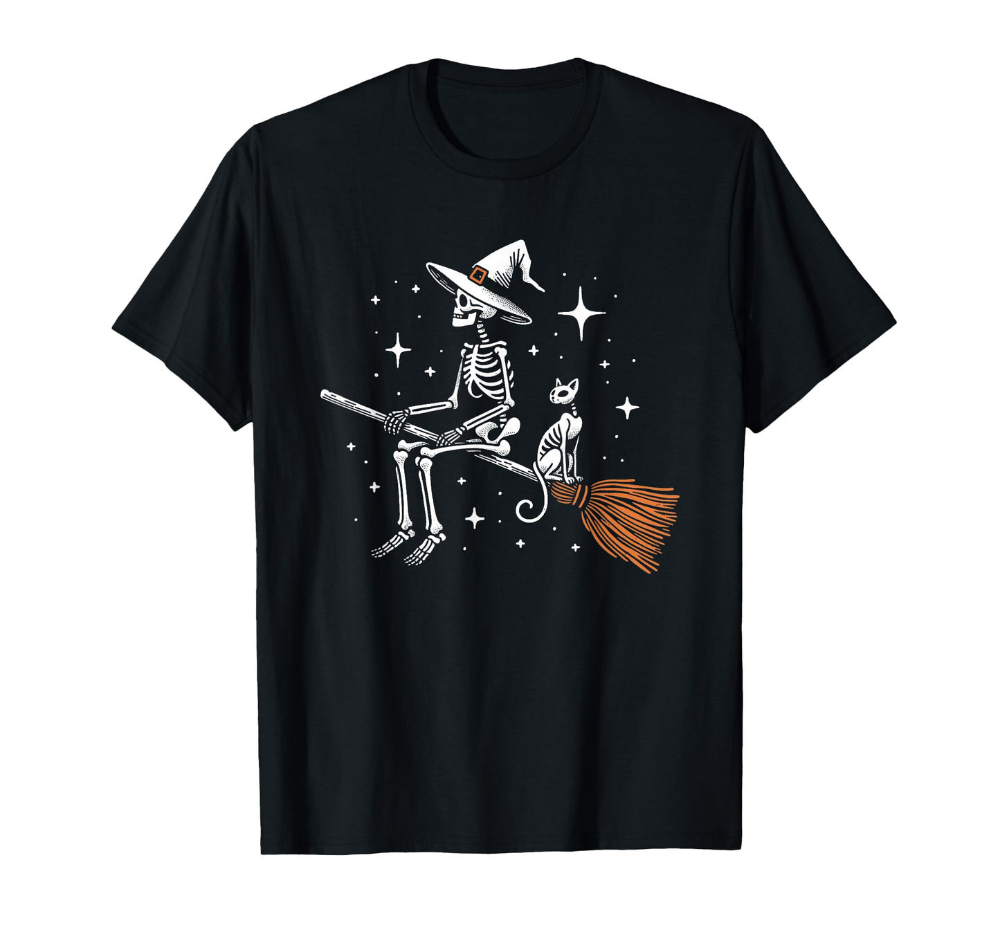 Halloween Skeleton and Cat T-Shirt