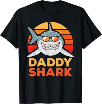 Daddy Shark Vintage Sunset Sunglasses T-Shirt