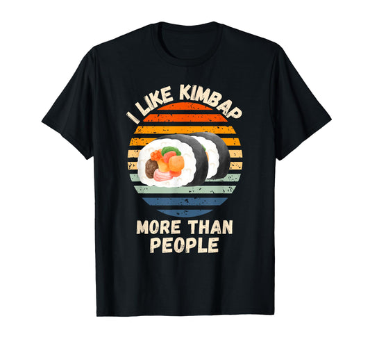 Vintage I Like Kimbap More Than People Retro Kimbap Lover T-Shirt