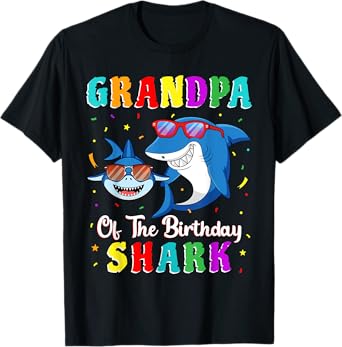 Grandpa Of The Shark Birthday Family Birthday Grandson T-Shirt