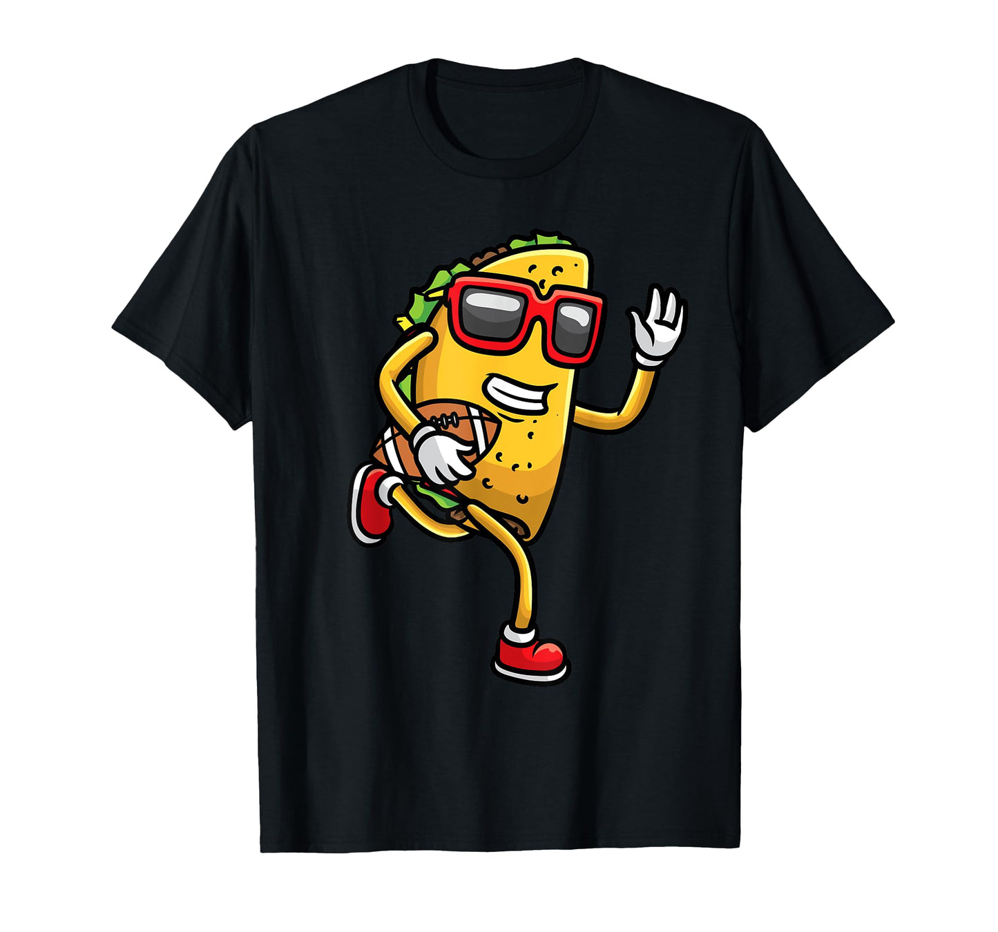 Taco Playing Football Mexican Cinco De Mayo Kids Men T-Shirt
