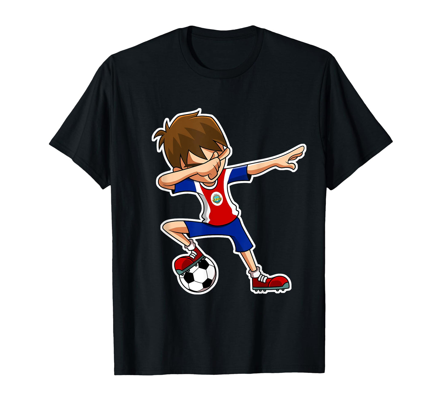 Dabbing Soccer Boy Costa Rica Shirt, Costa Rican Flag Jersey T-Shirt