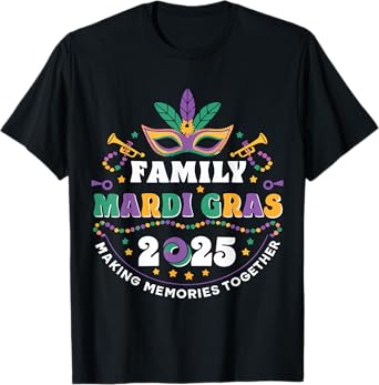 Family Men Mardi Gras 2025 Trip Orleans Matching Carnival T-Shirt