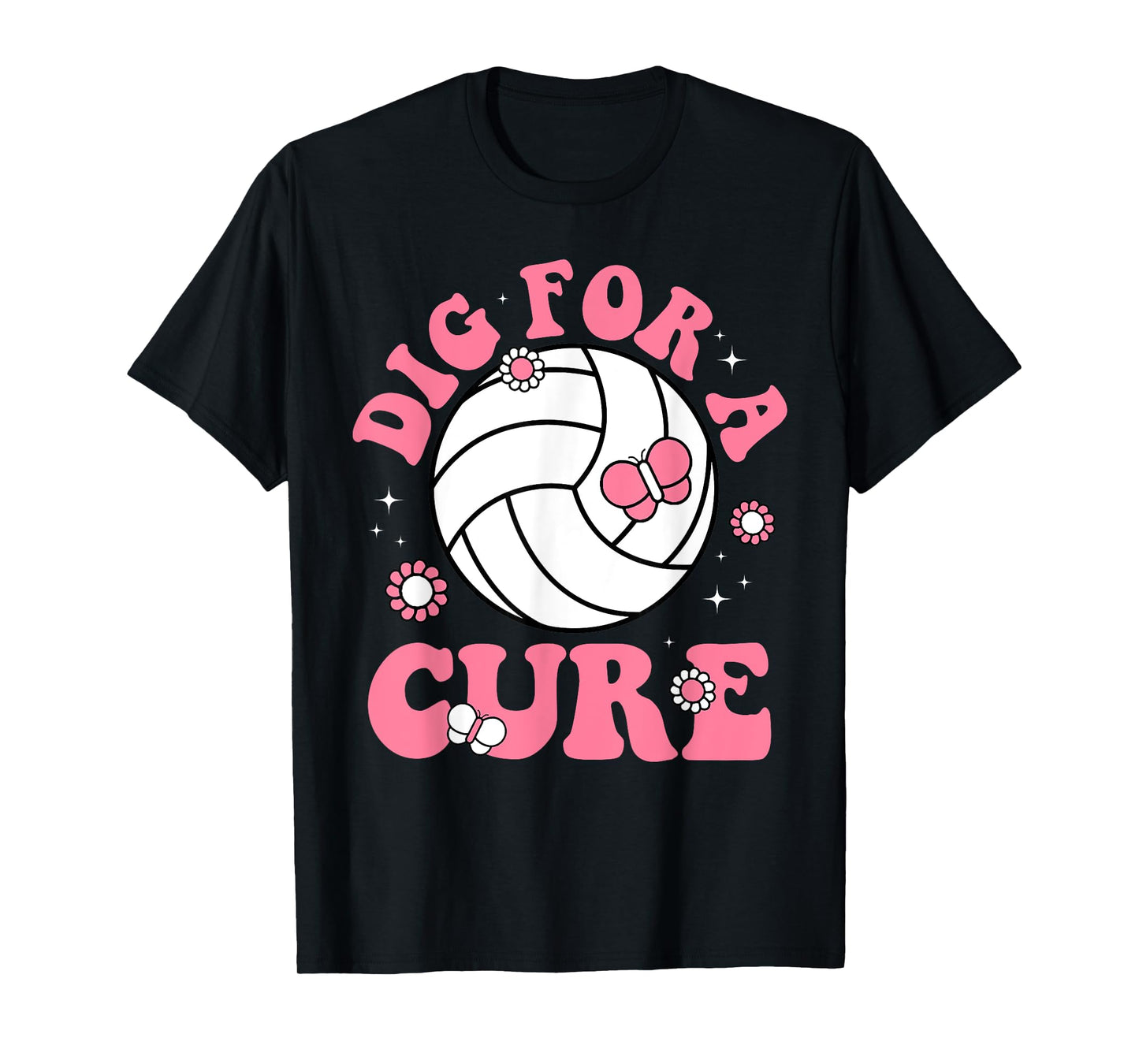 Dig For Cure Volleyball Breast Cancer Awareness Pink T-Shirt
