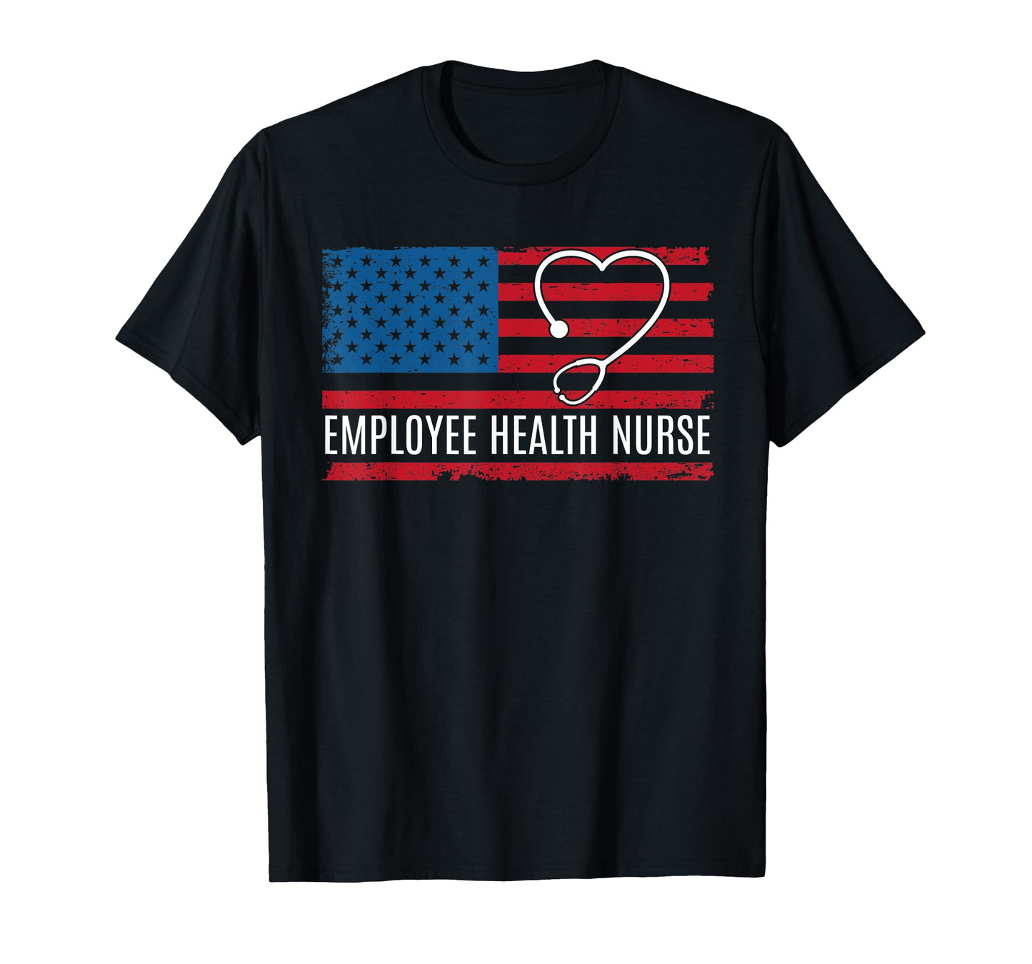 Employee Health Worker Nurse USA Flag Patriotic Women Kids Men T-Shirt