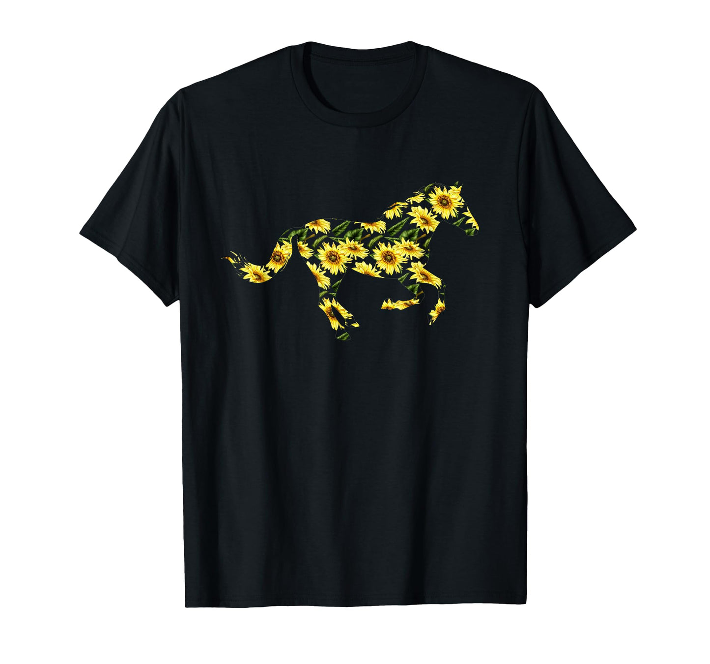 Horse with sunflowers sunflower Horse riding Horses flower T-Shirt