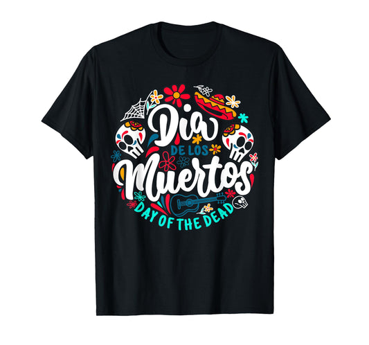 Day of the Dead Dia de los Muertos Sugar Skull Halloween Tee T-Shirt